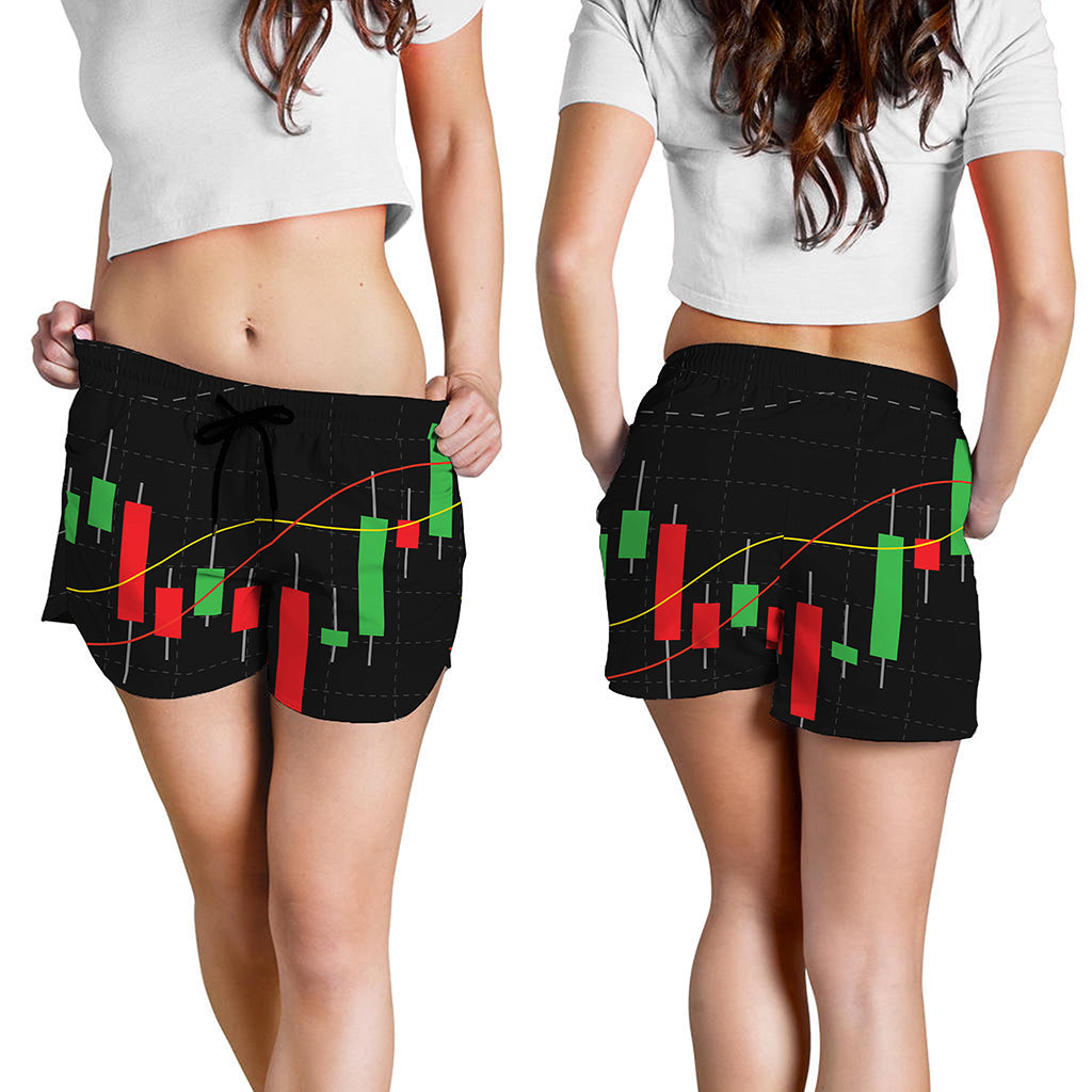 Stock Market Candlestick Print Women's Shorts