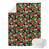 Strawberry And Flower Pattern Print Blanket