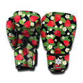 Strawberry And Flower Pattern Print Boxing Gloves