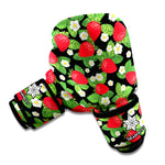 Strawberry And Flower Pattern Print Boxing Gloves