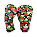 Strawberry And Flower Pattern Print Boxing Gloves