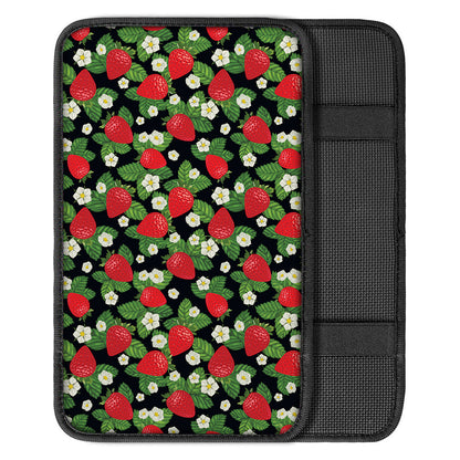 Strawberry And Flower Pattern Print Car Center Console Cover
