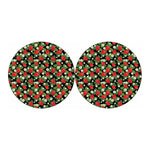 Strawberry And Flower Pattern Print Car Coasters