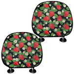 Strawberry And Flower Pattern Print Car Headrest Covers
