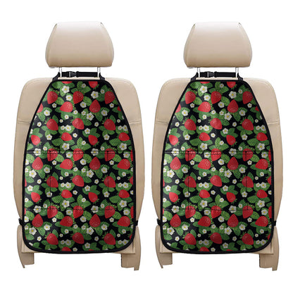 Strawberry And Flower Pattern Print Car Seat Organizers