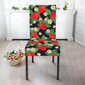 Strawberry And Flower Pattern Print Dining Chair Slipcover
