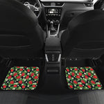 Strawberry And Flower Pattern Print Front and Back Car Floor Mats