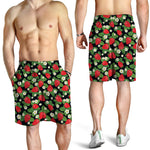 Strawberry And Flower Pattern Print Men's Shorts