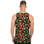 Strawberry And Flower Pattern Print Men's Tank Top