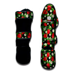 Strawberry And Flower Pattern Print Muay Thai Shin Guard