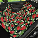 Strawberry And Flower Pattern Print Pet Car Back Seat Cover