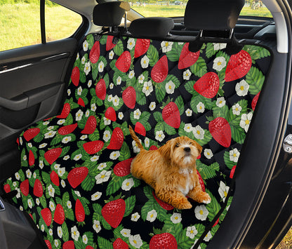 Strawberry And Flower Pattern Print Pet Car Back Seat Cover
