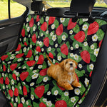 Strawberry And Flower Pattern Print Pet Car Back Seat Cover