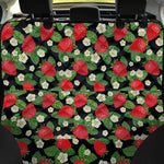 Strawberry And Flower Pattern Print Pet Car Back Seat Cover