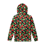 Strawberry And Flower Pattern Print Pullover Hoodie