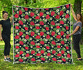 Strawberry And Flower Pattern Print Quilt