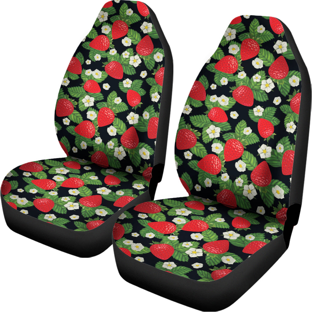 Strawberry And Flower Pattern Print Universal Fit Car Seat Covers