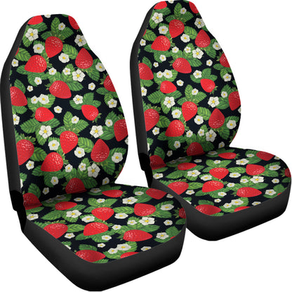 Strawberry And Flower Pattern Print Universal Fit Car Seat Covers
