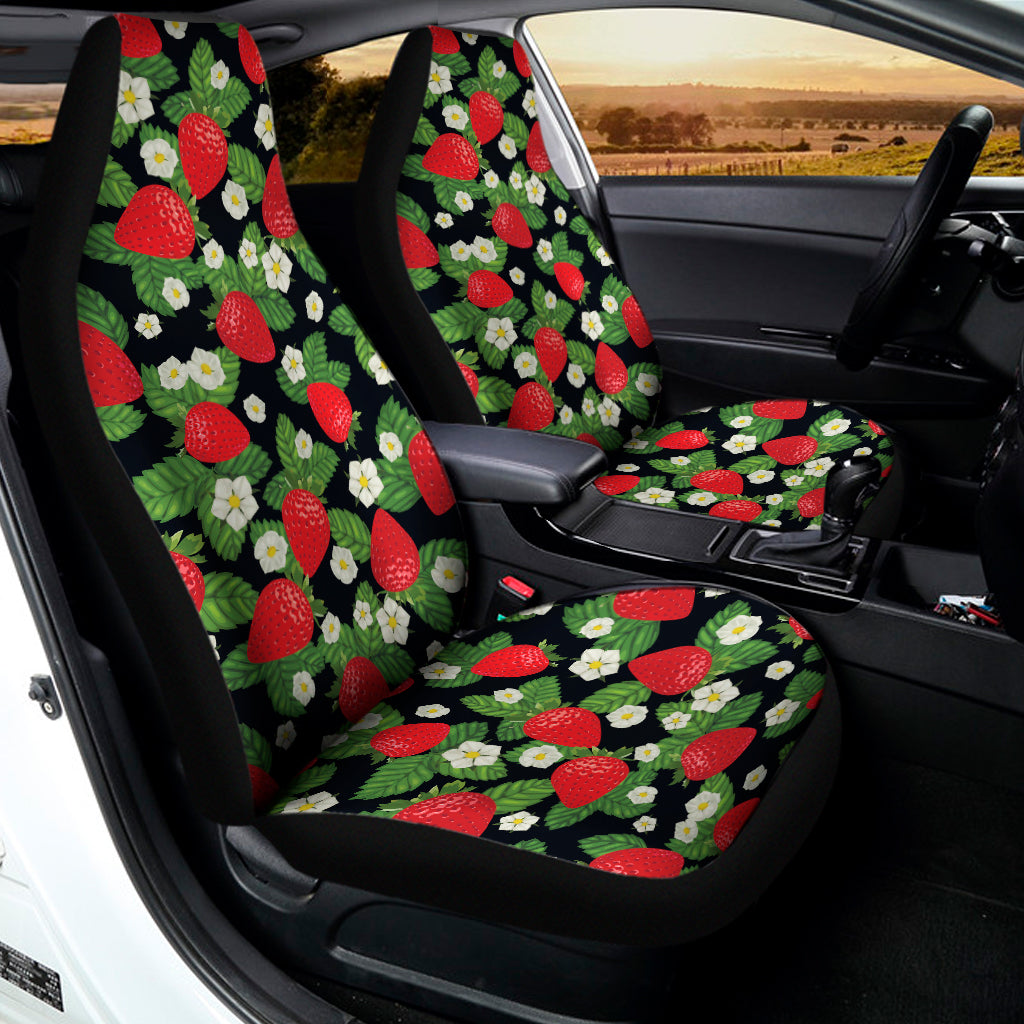 Strawberry And Flower Pattern Print Universal Fit Car Seat Covers