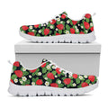 Strawberry And Flower Pattern Print White Running Shoes