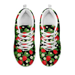 Strawberry And Flower Pattern Print White Sneakers