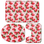 Strawberry Fruit Pattern Print 3 Piece Bath Mat Set