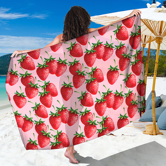 Strawberry Fruit Pattern Print Beach Sarong Wrap