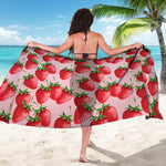 Strawberry Fruit Pattern Print Beach Sarong Wrap