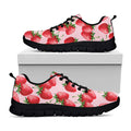 Strawberry Fruit Pattern Print Black Running Shoes