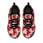 Strawberry Fruit Pattern Print Black Sneakers
