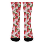Strawberry Fruit Pattern Print Crew Socks