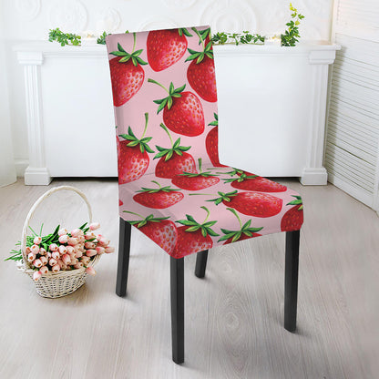 Strawberry Fruit Pattern Print Dining Chair Slipcover