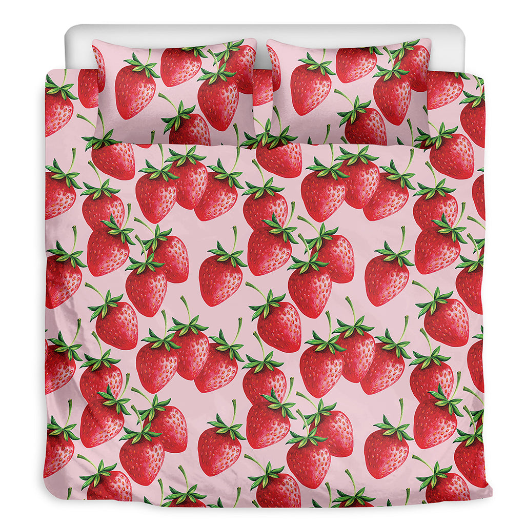 Strawberry Fruit Pattern Print Duvet Cover Bedding Set