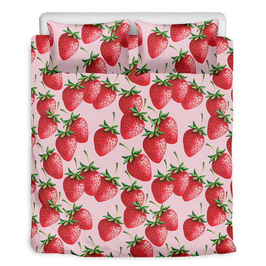 Strawberry Fruit Pattern Print Duvet Cover Bedding Set