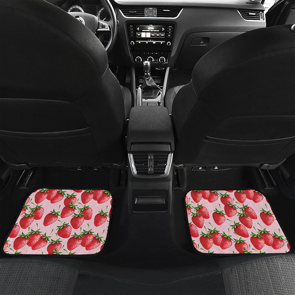 Strawberry Fruit Pattern Print Front and Back Car Floor Mats
