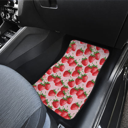 Strawberry Fruit Pattern Print Front Car Floor Mats