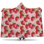 Strawberry Fruit Pattern Print Hooded Blanket