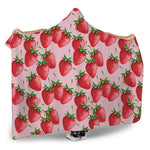 Strawberry Fruit Pattern Print Hooded Blanket