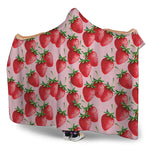 Strawberry Fruit Pattern Print Hooded Blanket