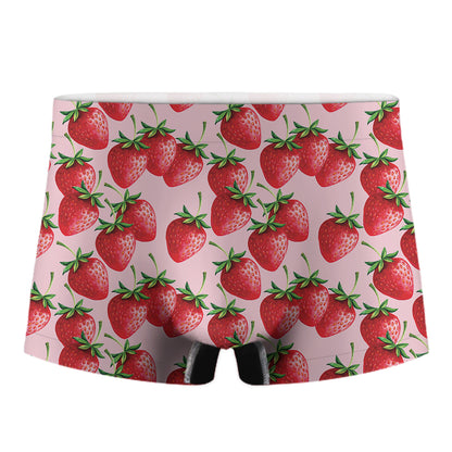 Strawberry Fruit Pattern Print Men's Boxer Briefs