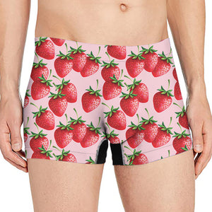 Strawberry Fruit Pattern Print Men's Boxer Briefs
