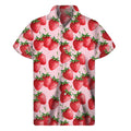 Strawberry Fruit Pattern Print Men's Short Sleeve Shirt