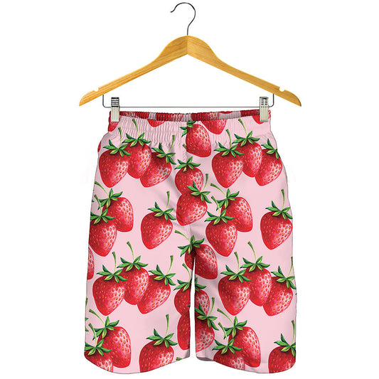 Strawberry Fruit Pattern Print Men's Shorts