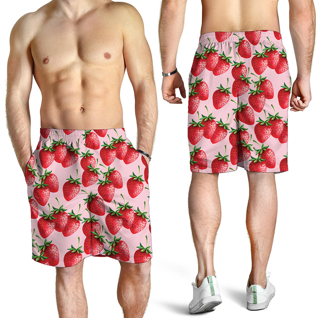 Strawberry Fruit Pattern Print Men's Shorts
