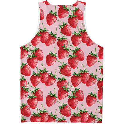 Strawberry Fruit Pattern Print Men's Tank Top