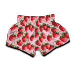 Strawberry Fruit Pattern Print Muay Thai Boxing Shorts