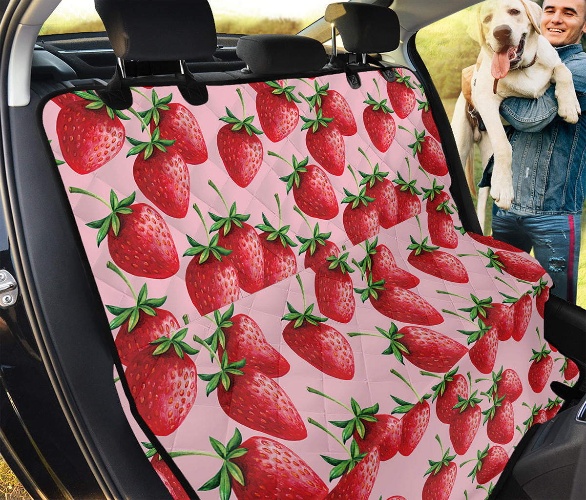 Strawberry Fruit Pattern Print Pet Car Back Seat Cover