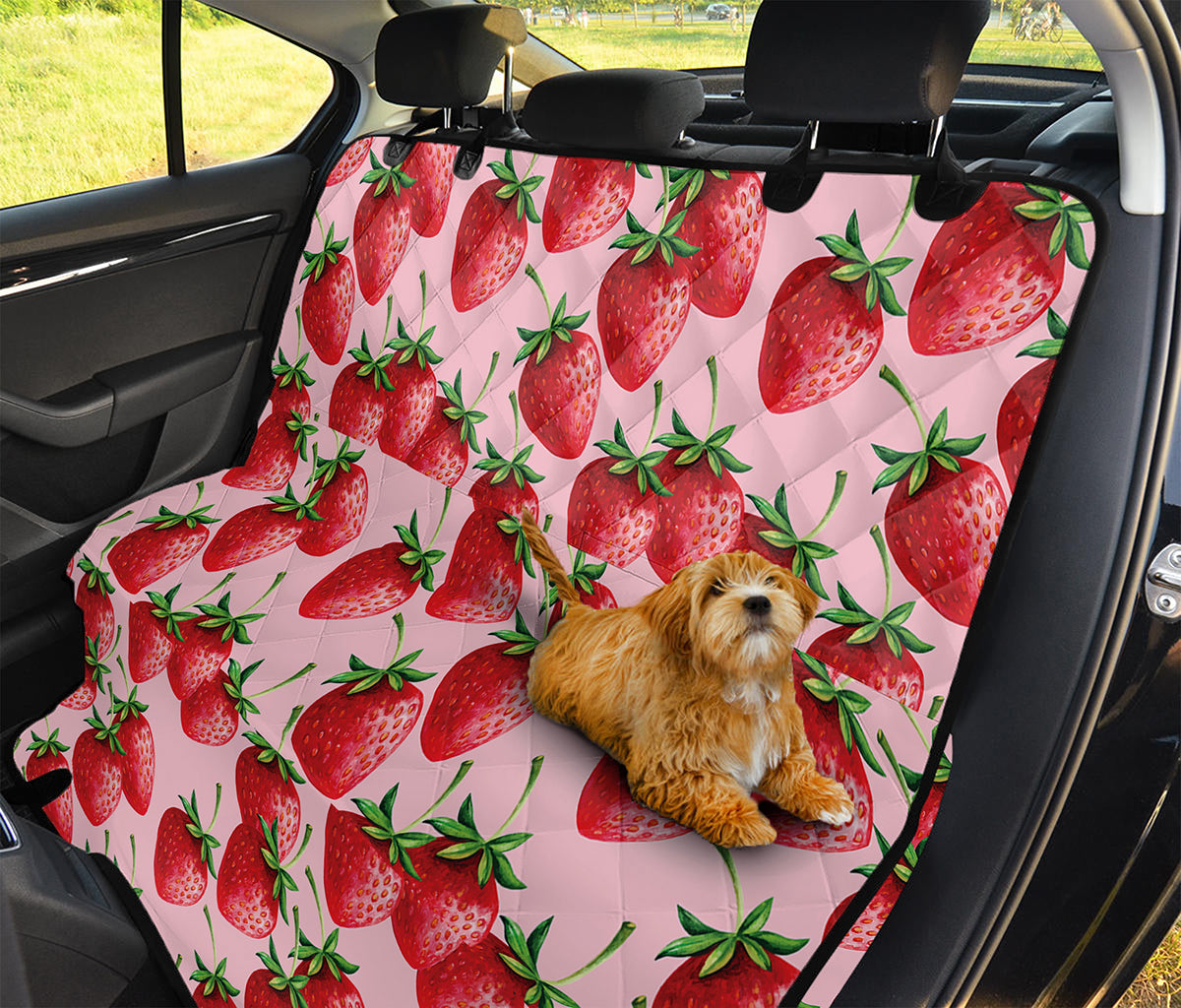 Strawberry Fruit Pattern Print Pet Car Back Seat Cover