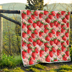 Strawberry Fruit Pattern Print Quilt