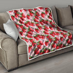 Strawberry Fruit Pattern Print Quilt